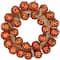 20&#x27;&#x27; Unlit Jack-O-Lantern and Burlap Ribbon Halloween Wreath